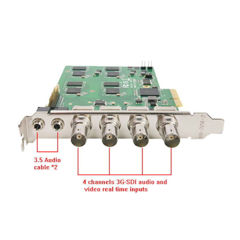 PCIe 4U H.264 SDI Video Capture Card 1920×1080p Linux System Support